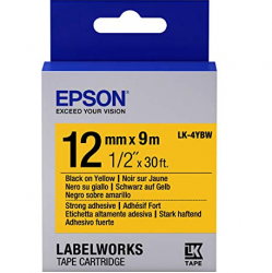 Epson Labelworks 12mm - Κίτρινο - Ισχυρή κόλλα